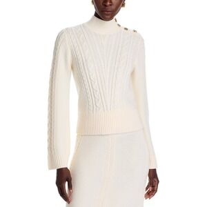 Derek Lam 10 Crosby Thomas Cable Knit Wool Sweater Blanc De Blanc TF439295YCB XS